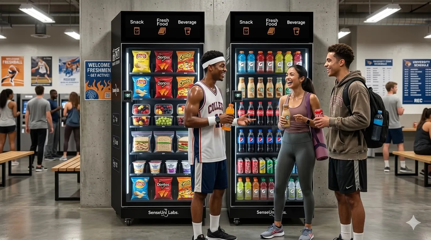 SenseUni smart cabinet inside a gym and fitness center
